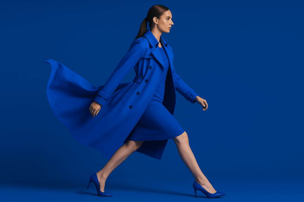 woman-walking-elegantly-in-a-blue-dress